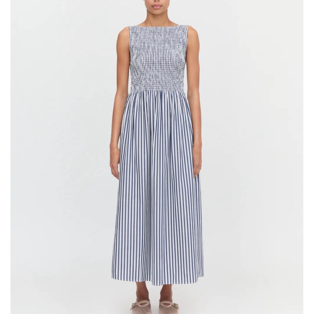 NWT Hill House Cosima Nap Dress Navy and White Striped